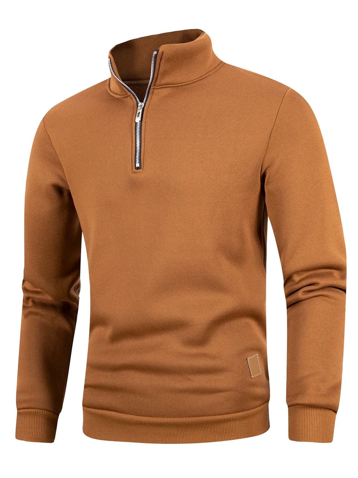 Herren Halbarm-Pullover mit Stehkragen und Reißverschluss