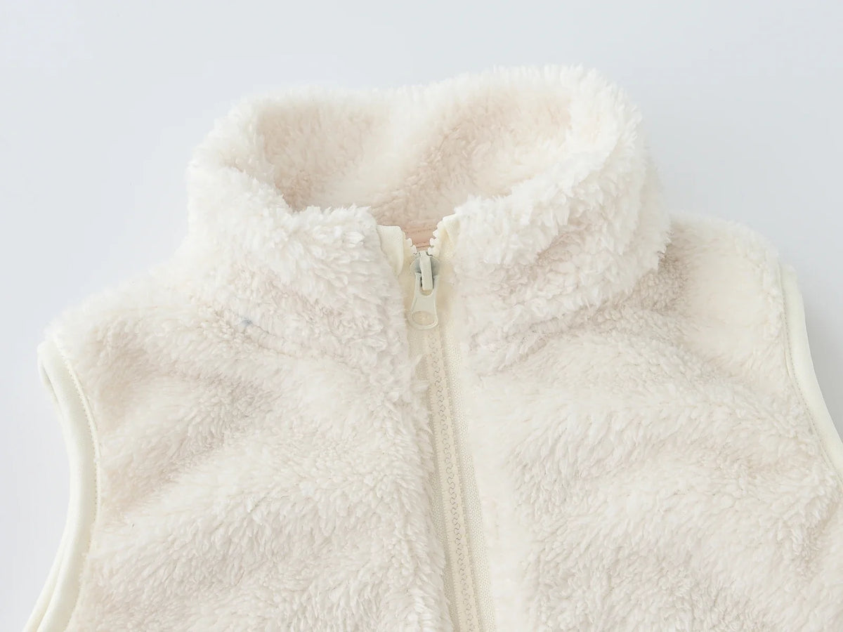 Fleece-Weste für Kinder mit Stehkragen und Reißverschluss