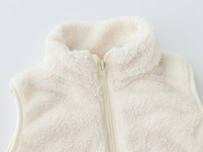 Fleece-Weste für Kinder mit Stehkragen und Reißverschluss