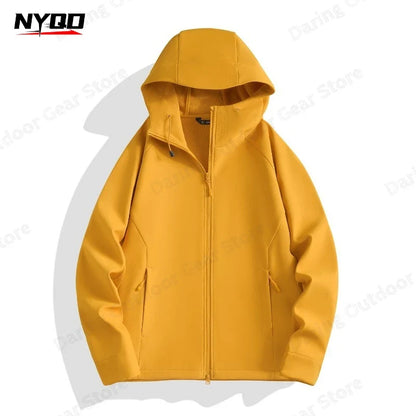 Leichte Kapuzenjacke mit Reißverschluss – Unisex Softshell-Optik für Outdoor