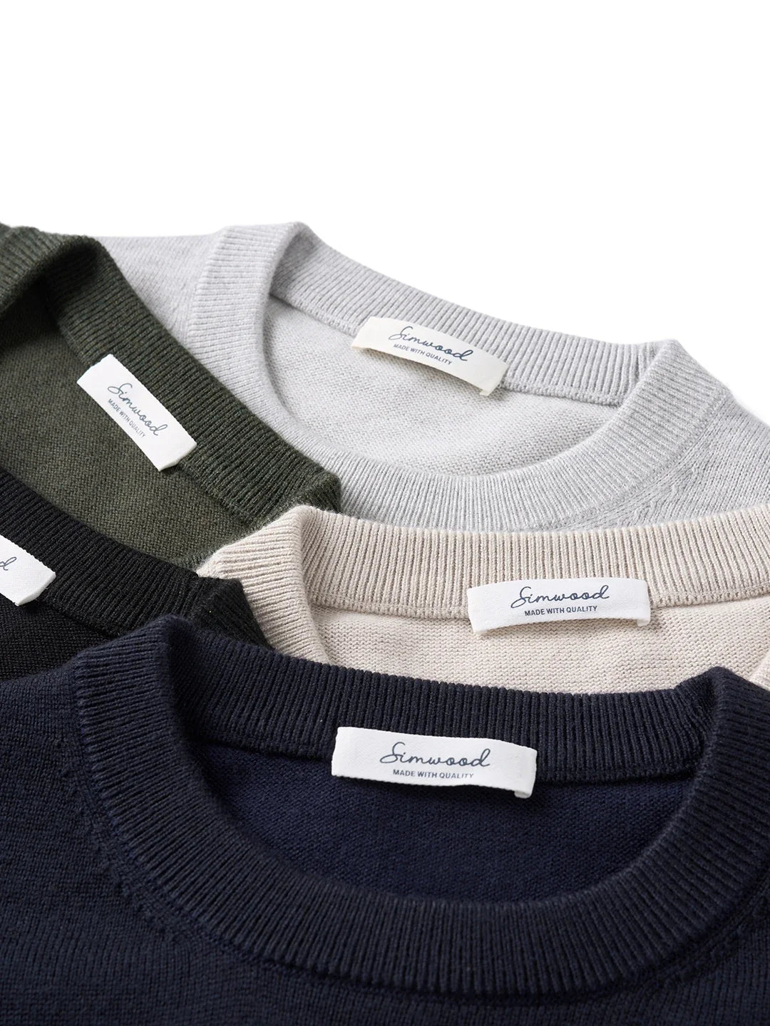 Unisex Langarm Pullover Rundhals Ausschnitt aus Feinstrick