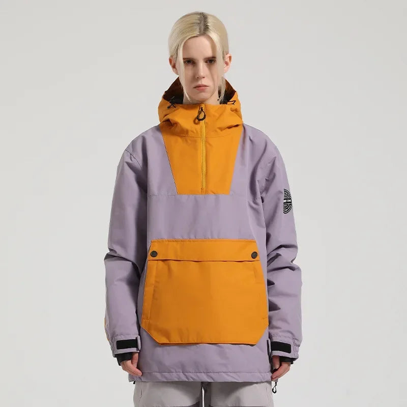 Unisex Anorak Jacke mit Kapuze und Kängurutasche