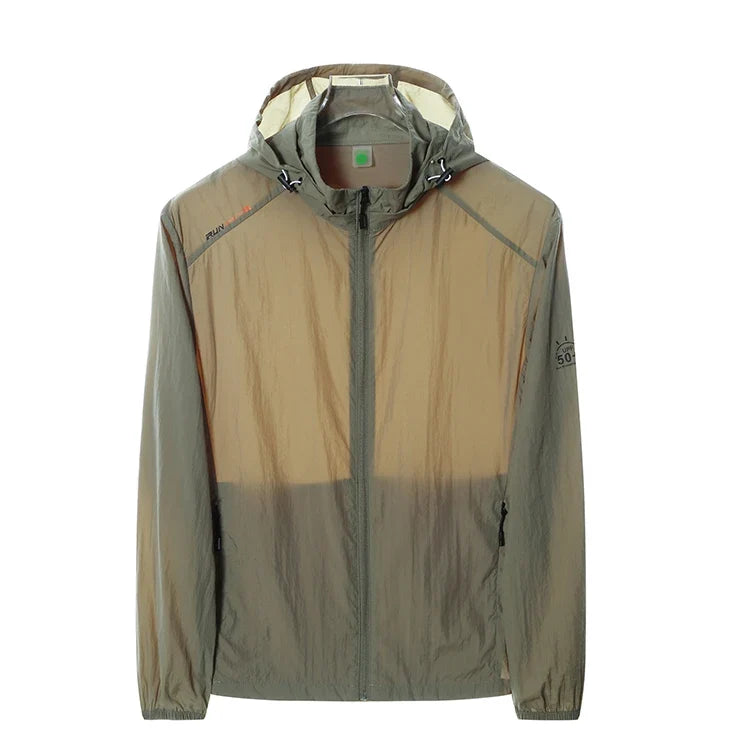 Leichte Windjacke mit Kapuze und Reißverschluss für Herren
