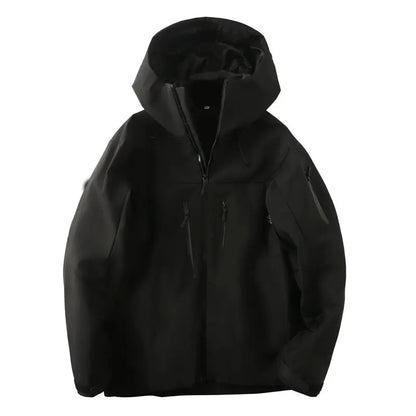 Unisex Kapuzenjacke Outdoor Wanderjacke mit Reißverschlusstaschen