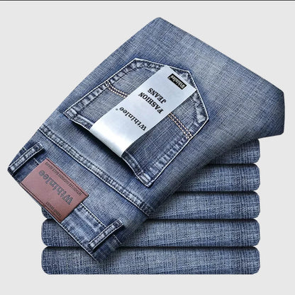 Herren Jeans Hose Straight Fit Denim Freizeithose Blau