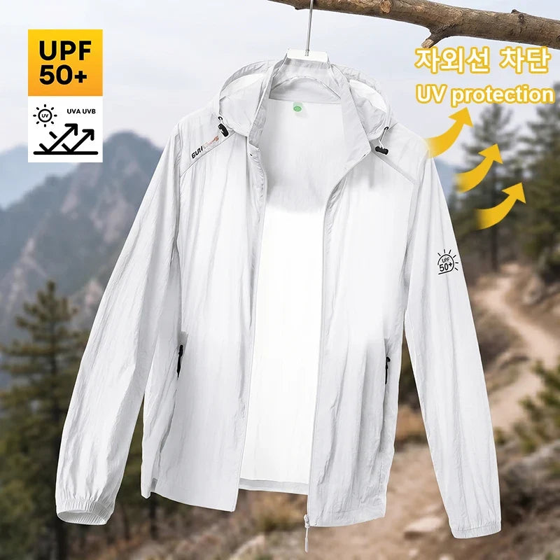 Leichte Windjacke mit Kapuze und Reißverschluss für Herren
