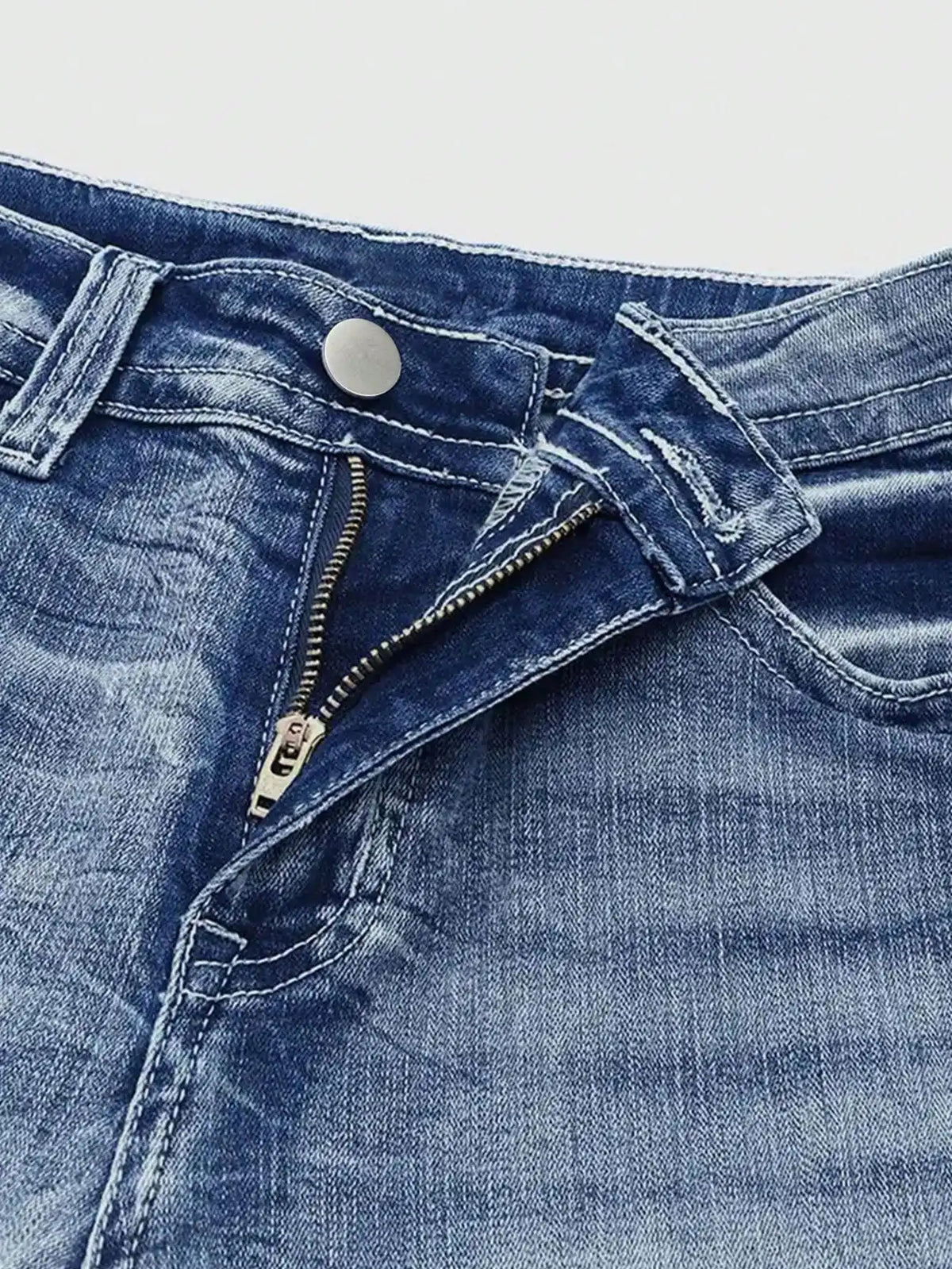 Damen Jeans Bootcut Hellblau mit Waschung