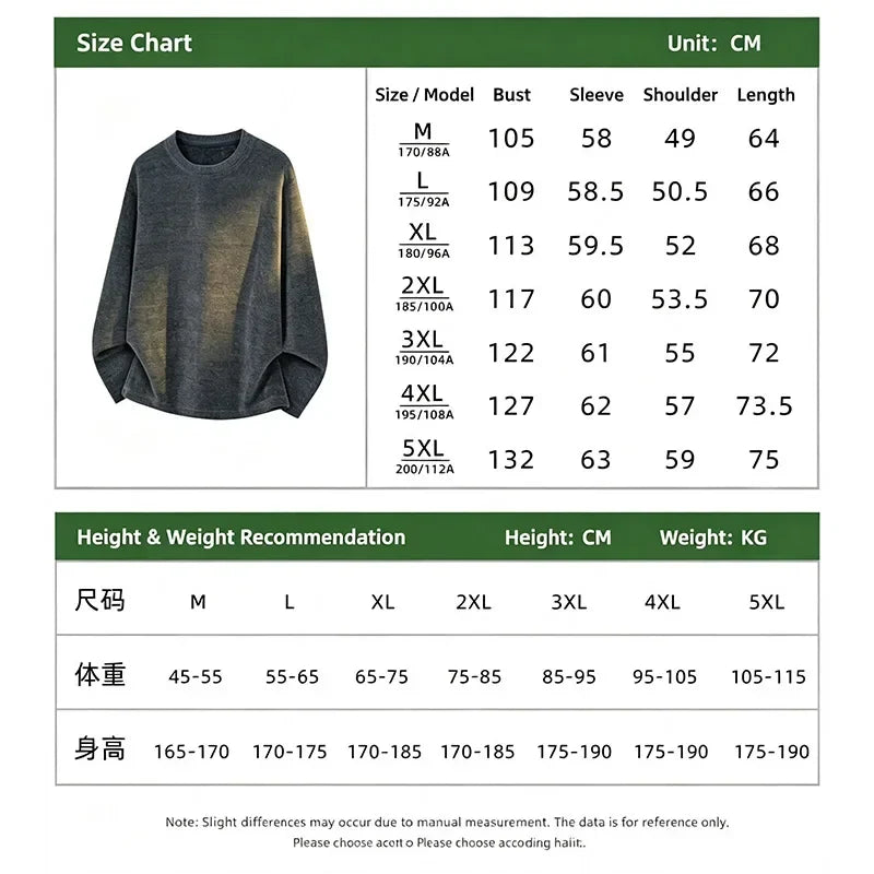 Unisex Langarmshirt Strickoptik Oversize Passform Rundhalsausschnitt