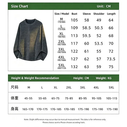 Unisex Langarmshirt Strickoptik Oversize Passform Rundhalsausschnitt