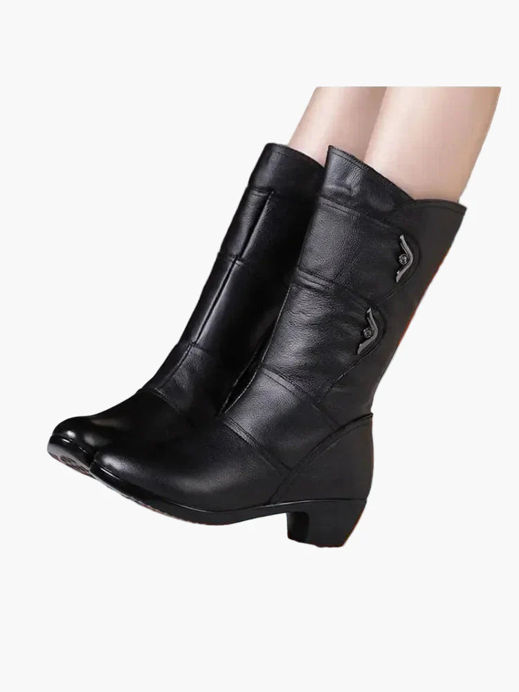 Damen Winter-Stiefeletten mit Absatz – Modische Schnürboots für kalte Tage