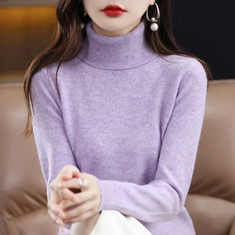 Damen Rollkragenpullover, weiches Material, langärmlig