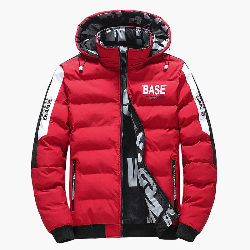 Herren Winter Steppjacke mit Kapuze – Streetwear Warm Outdoor Freizeitjacke