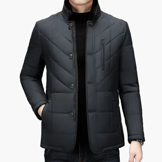 Herren Stehkragen Winterjacke – Eleganter Kurzparka für Alltag und Business