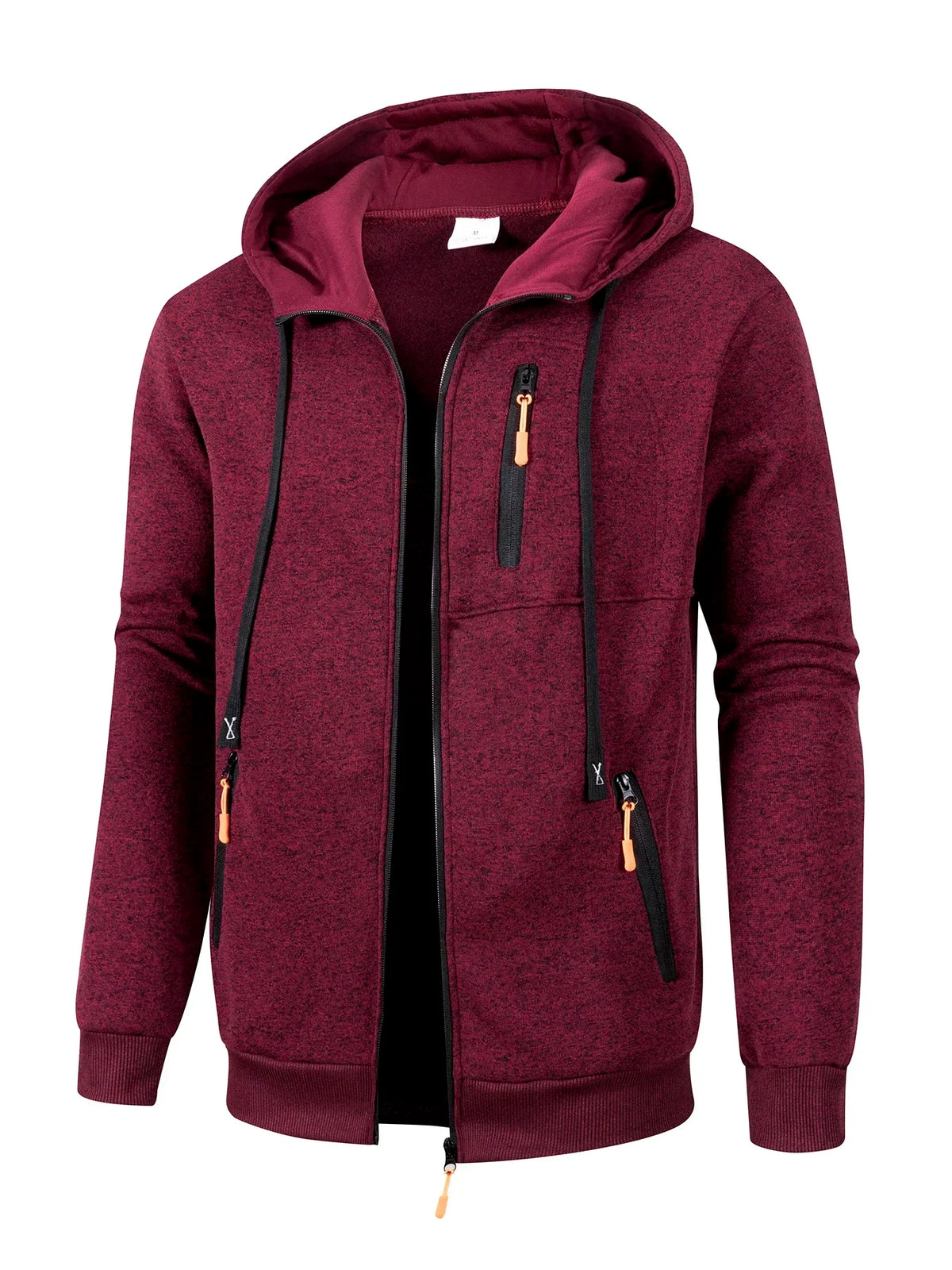 Herren Kapuzenjacke mit Reißverschluss und Taschen Warm
