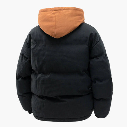 Herren Winter Steppjacke mit Kapuze – Urban Streetwear Warm Outdoor Jacke