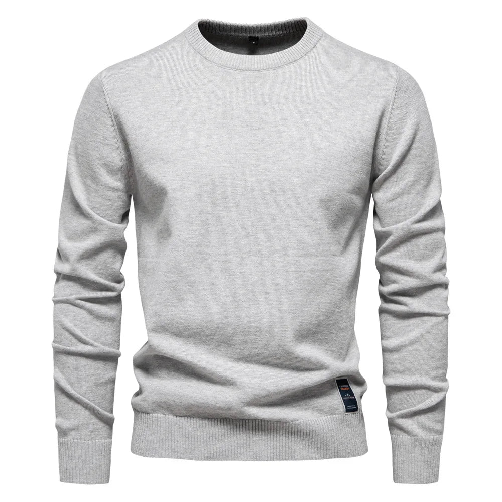 Herren Rundhals Pullover Langarm Basic Strickpullover