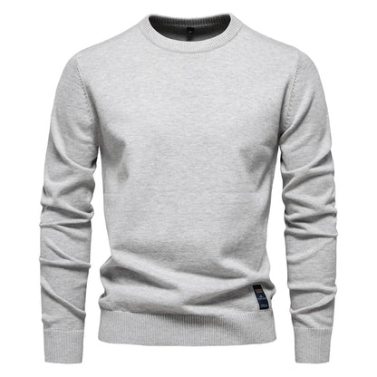 Herren Rundhals Pullover Langarm Basic Strickpullover