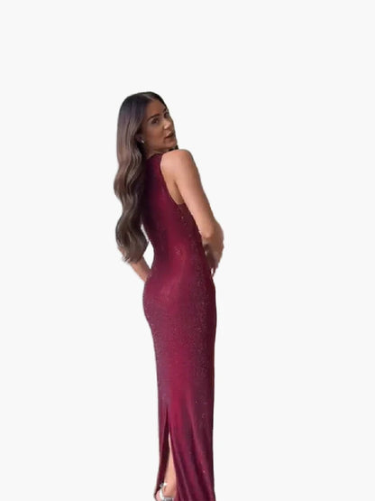 Damen Abendkleid Elegant Figurbetont Glitzernd – Perfekt für Gala & Festliche Anlässe
