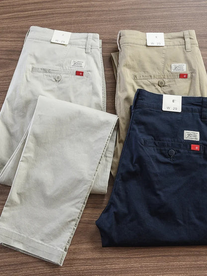 Herren Chino Hose in Dunkelblau, Khaki und Hellbeige, Komfortabler Schnitt