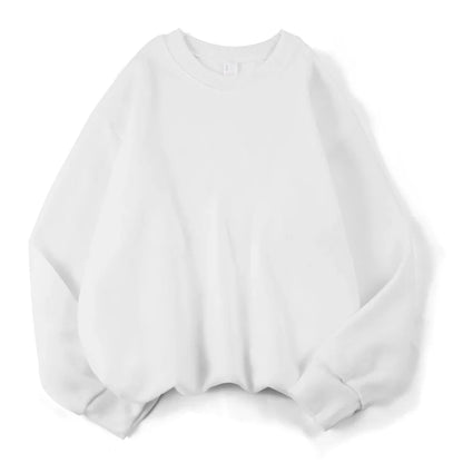 Damen Sweatshirt Lila Oversize Rundhals Langarm Basic-Pullover