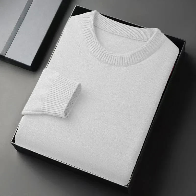 Herren Pullover Rundhals Langarm Basic Strickpullover