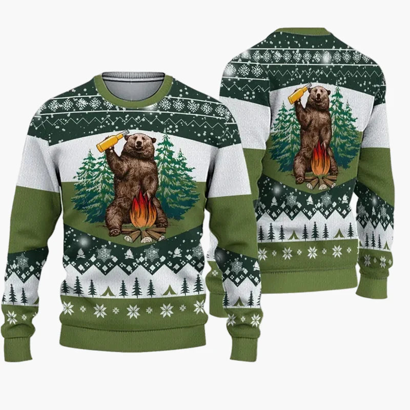 Herren Weihnachts-Pullover Lustig Ugly Christmas Sweater „Christmas Bros“ mit Santa & Jesus – Perfekt für Weihnachtsfeiern