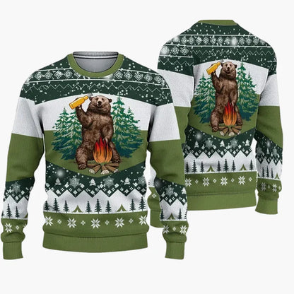 Herren Weihnachts-Pullover Lustig Ugly Christmas Sweater „Christmas Bros“ mit Santa & Jesus – Perfekt für Weihnachtsfeiern