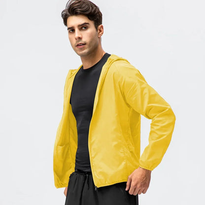 Unisex Leichte Windjacke mit Kapuze – Faltbare Sportjacke für Outdoor