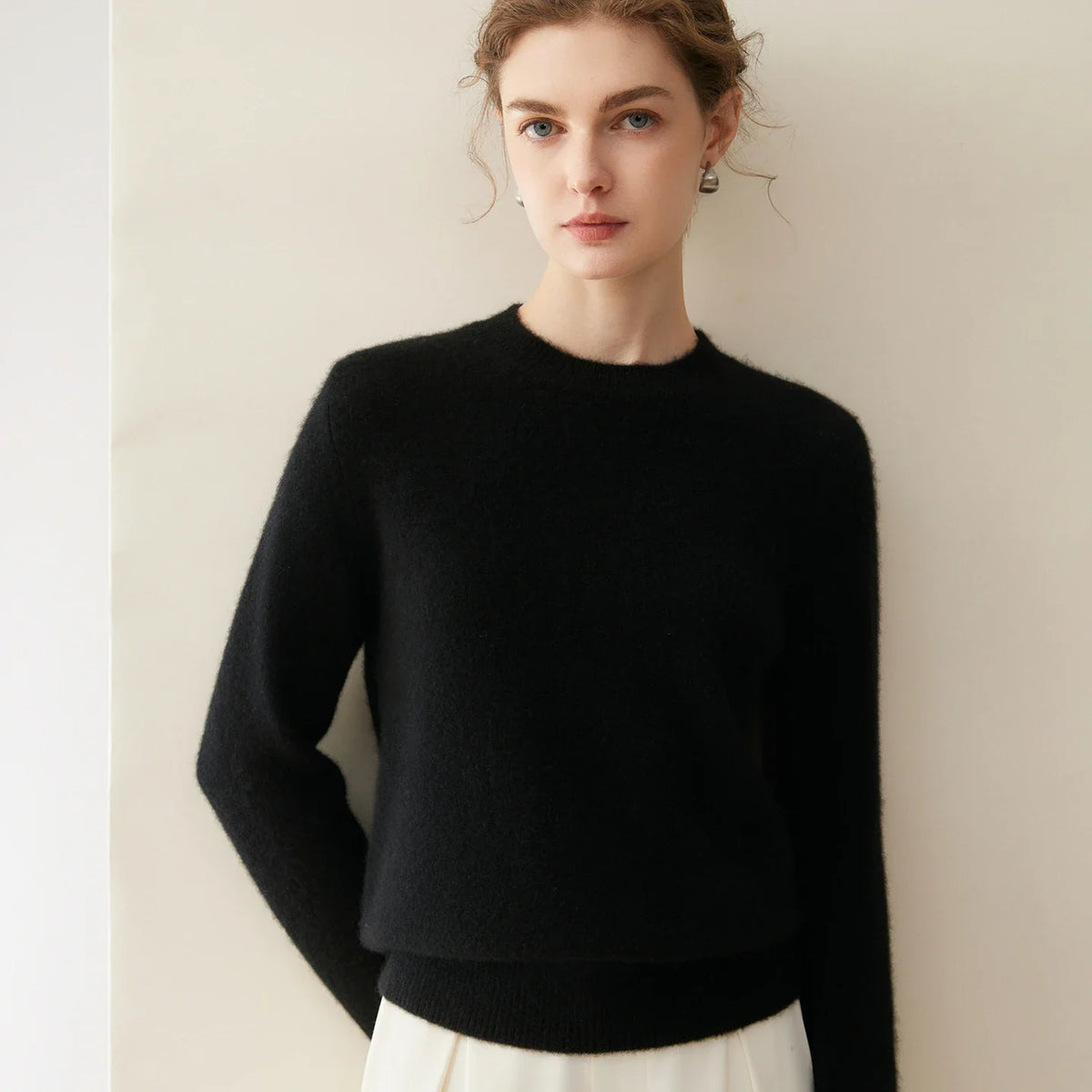 Damen Pullover Rundhals Langarm Weiches Material