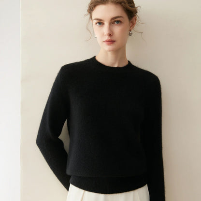 Damen Pullover Rundhals Langarm Weiches Material