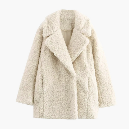Damen Teddyfell Mantel Oversize – Modischer Wintermantel für Alltag und Freizeit