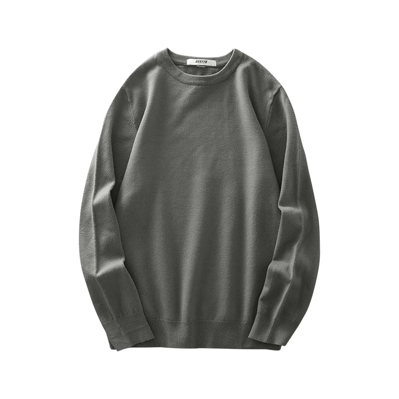 Herren Rundhals Pullover Langarm Basic Strickpullover