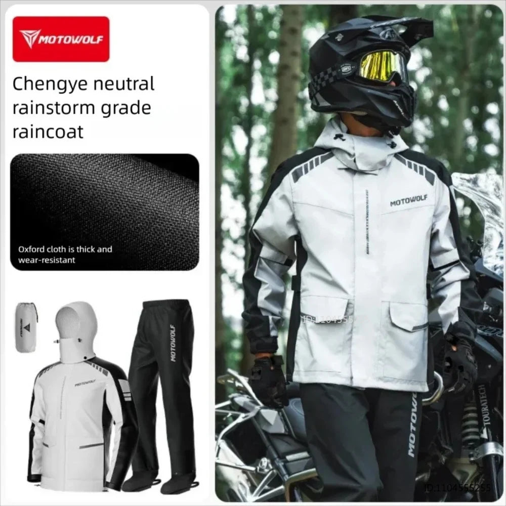 Motorrad Regenanzug Jacke und Hose Wasserabweisend Reflektierend