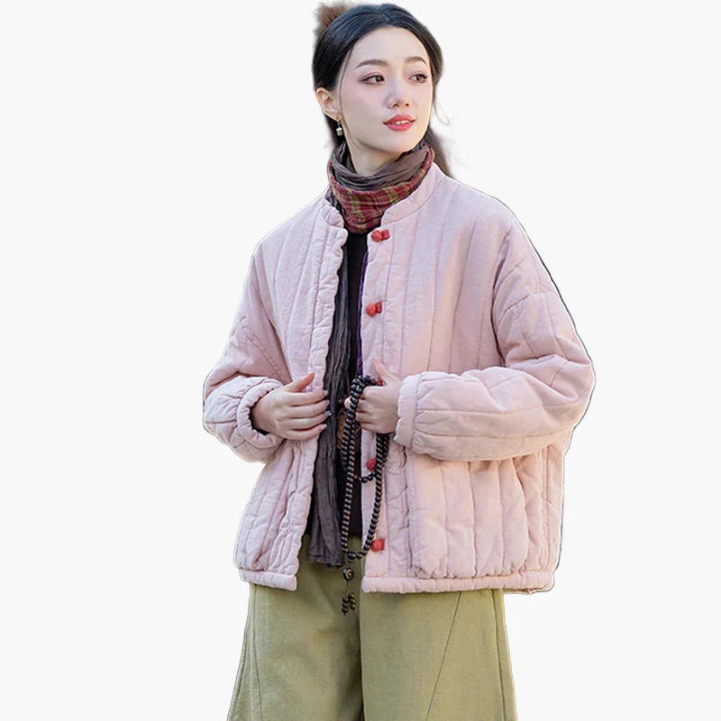 Damen Vintage Steppjacke im lockeren Stil für Herbst und Winter