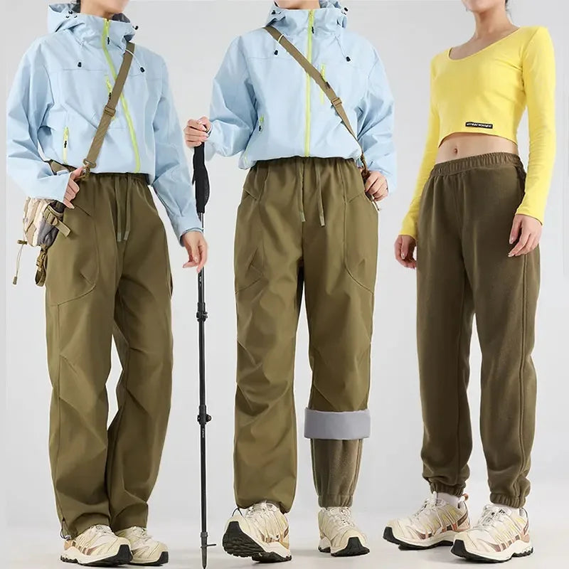 Unisex 3-in-1-Hose mit Fleecefutter, Kordelzug und elastischem Bund