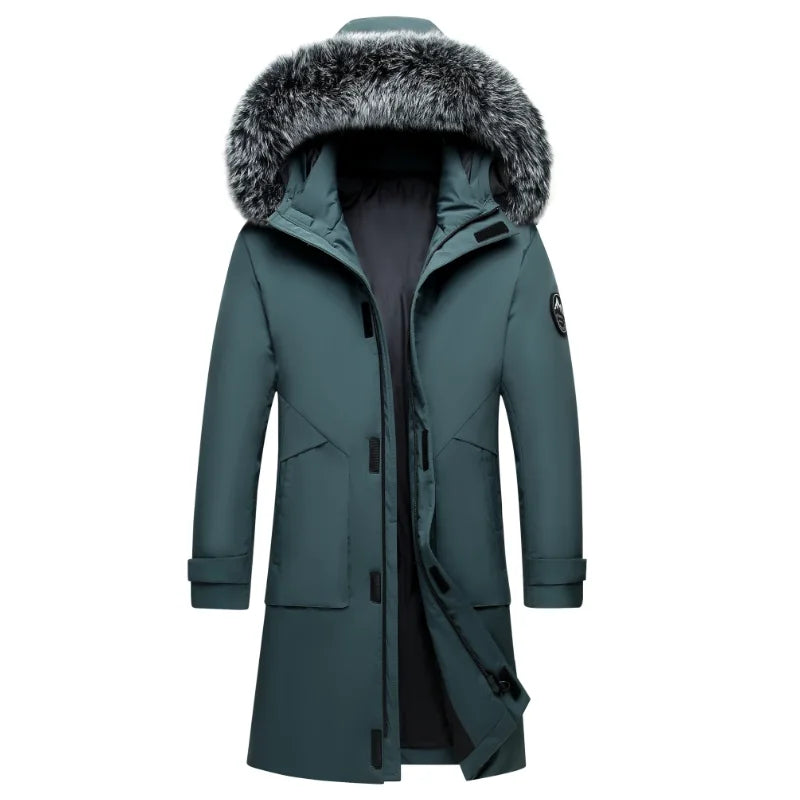 Winterparka Herren mit Kapuze & Fellbesatz - Warm Gefüttert
