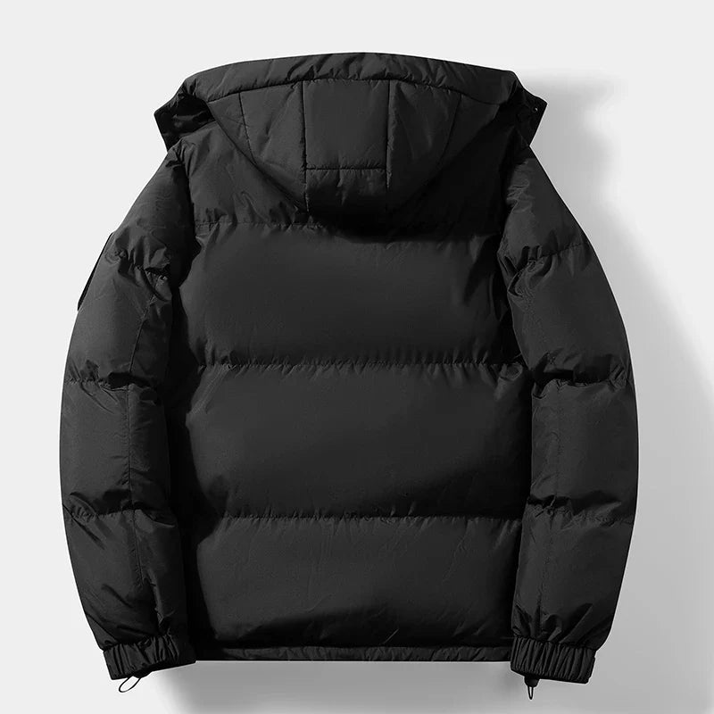 Unisex Steppjacke mit Kapuze und Reißverschluss, gesteppte Winterjacke