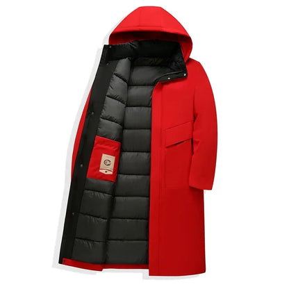 Langer Winterparka mit Kapuze Steppfutter Herren Damen Unisex