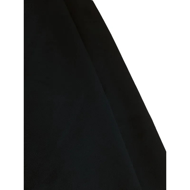 Herren Weite Hose Schwarz Kordelzug Baggy Freizeithose mit Nahtdetails