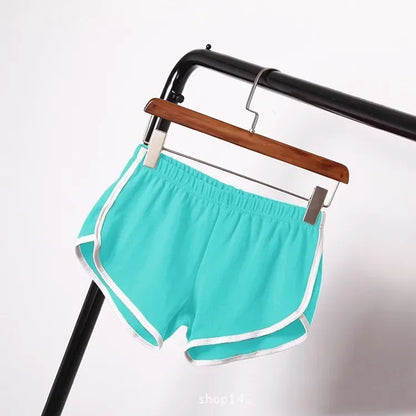 Damen Sportshorts Kurzhose mit elastischem Bund & Kontraststreifen