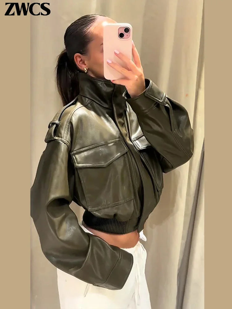Damen Kurzjacke im Bomber-Stil mit Taschen