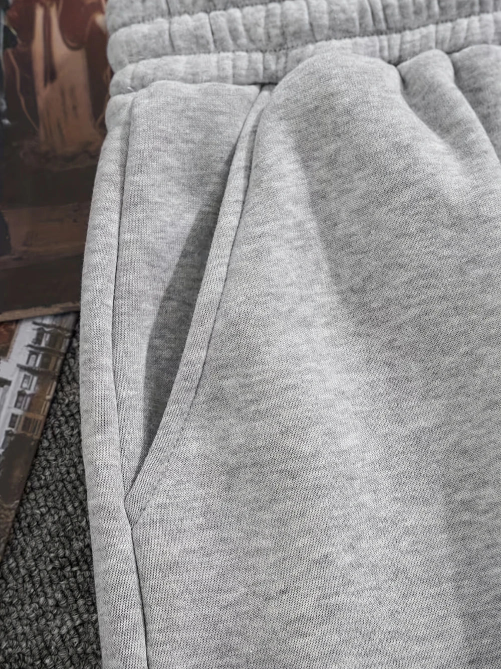 Damen Sweatshorts Grau mit Kordelzug und Taschen