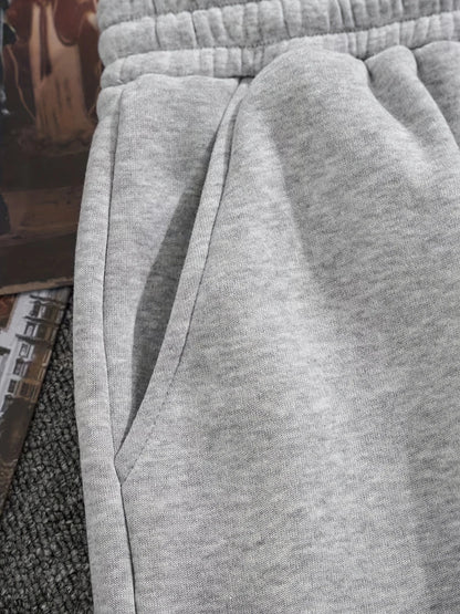 Damen Sweatshorts Grau mit Kordelzug und Taschen