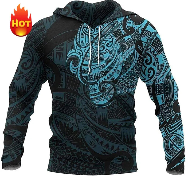 Hoodie mit Kapuze, Langarm, Allover-Print, grafisches Muster