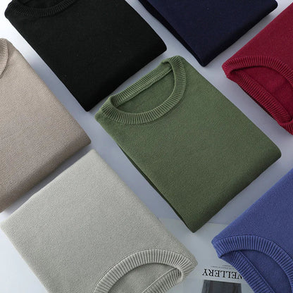 Herren Rundhals Pullover Strickpullover Langarm Feinstrick