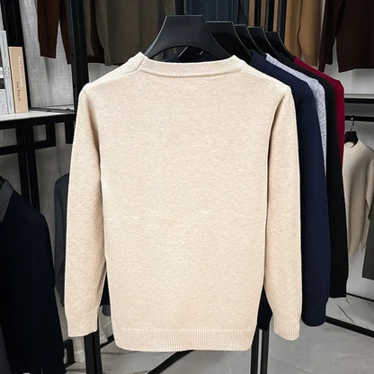 Unisex Langarm Pullover Rundhalsausschnitt Feinstrick Bequem