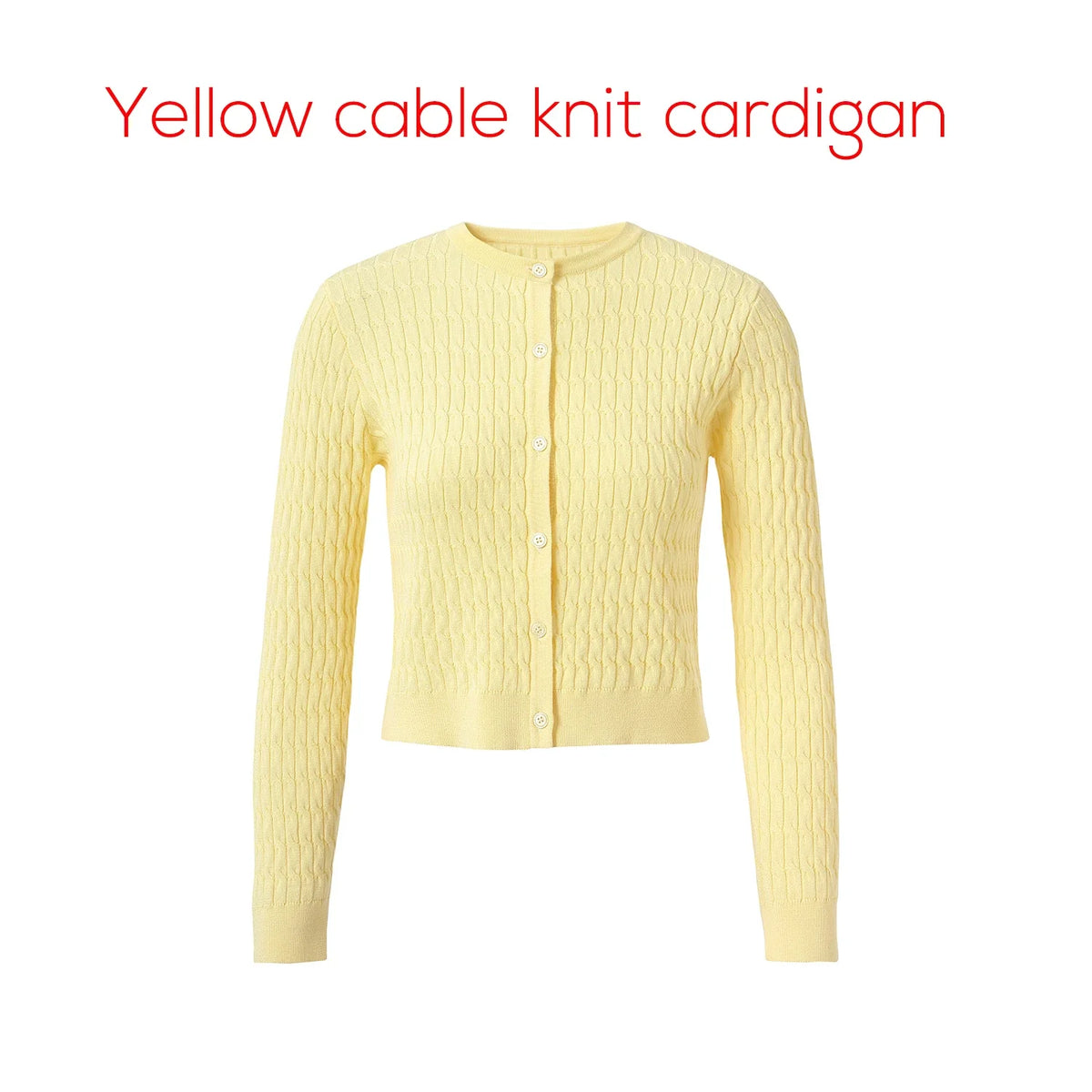 Damen Strick-Cardigan mit Zopfmuster und Rundhalsausschnitt