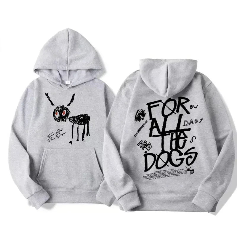 Hoodie Unisex mit Kapuze und Statement-Print auf Vorder- und Rückseite