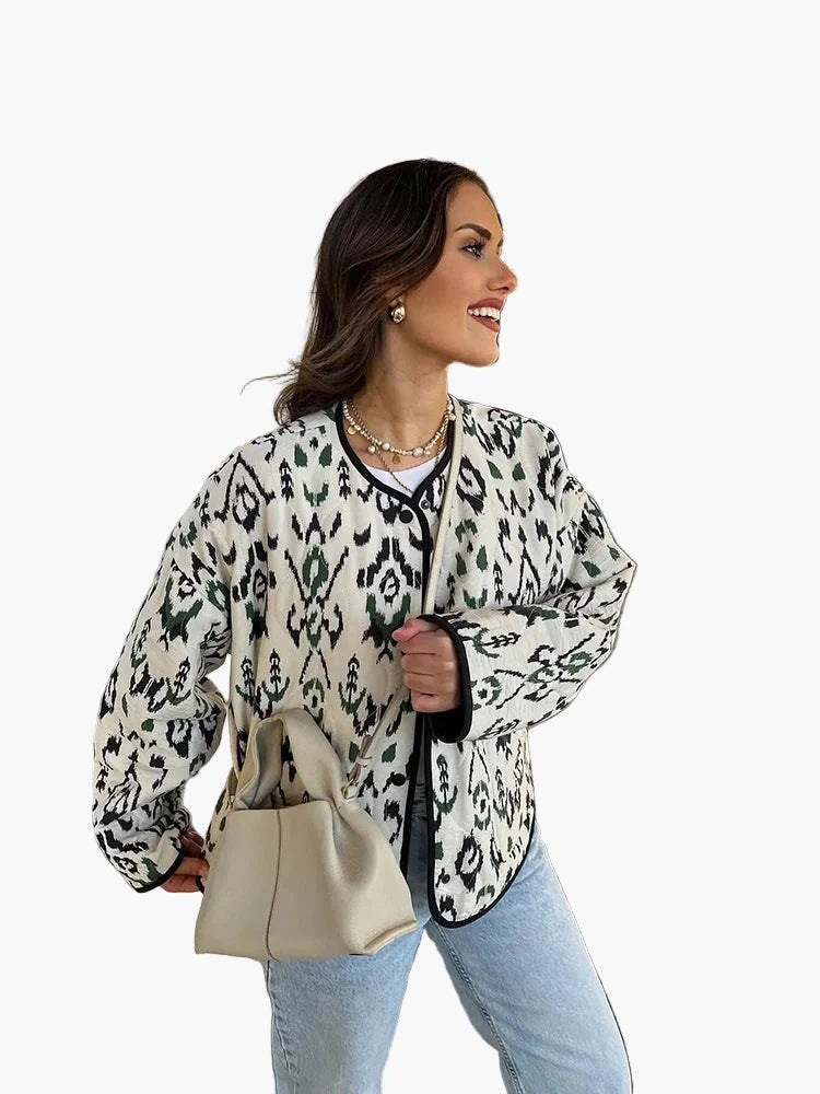 Damen Steppjacke im Boho-Stil – Modische Übergangsjacke für Alltag und Freizeit