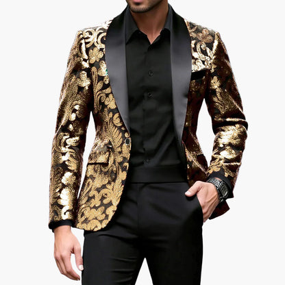Herren Luxus Smoking Sakko für festliche Anlässe – Eleganter Party- und Bühnen-Blazer im modernen Design